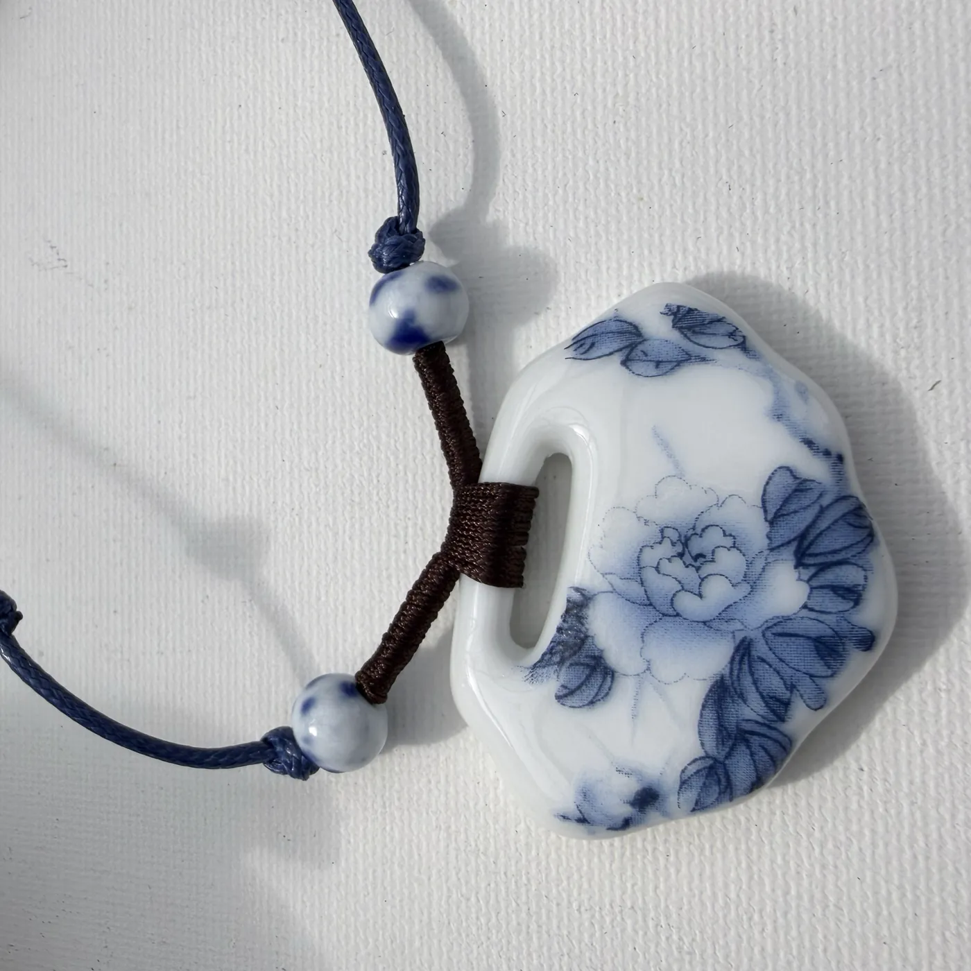 Blue Peony Pendant