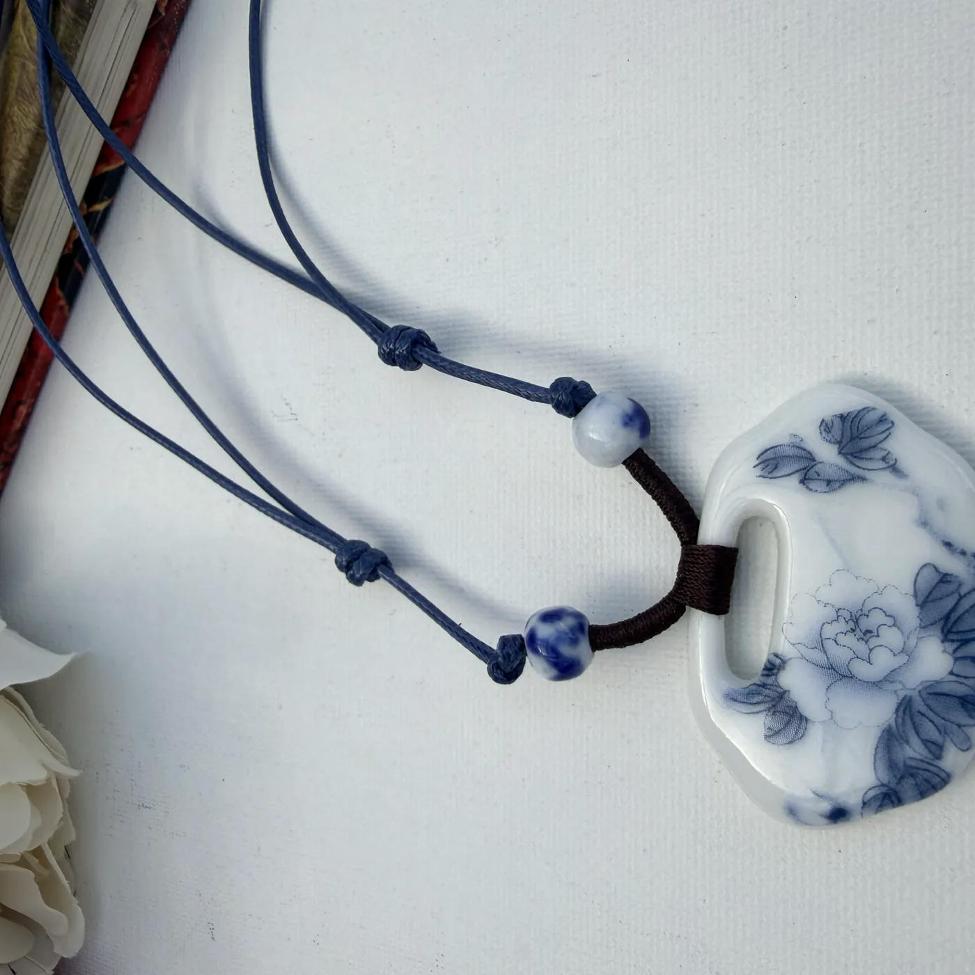 Blue Peony Pendant — view 5