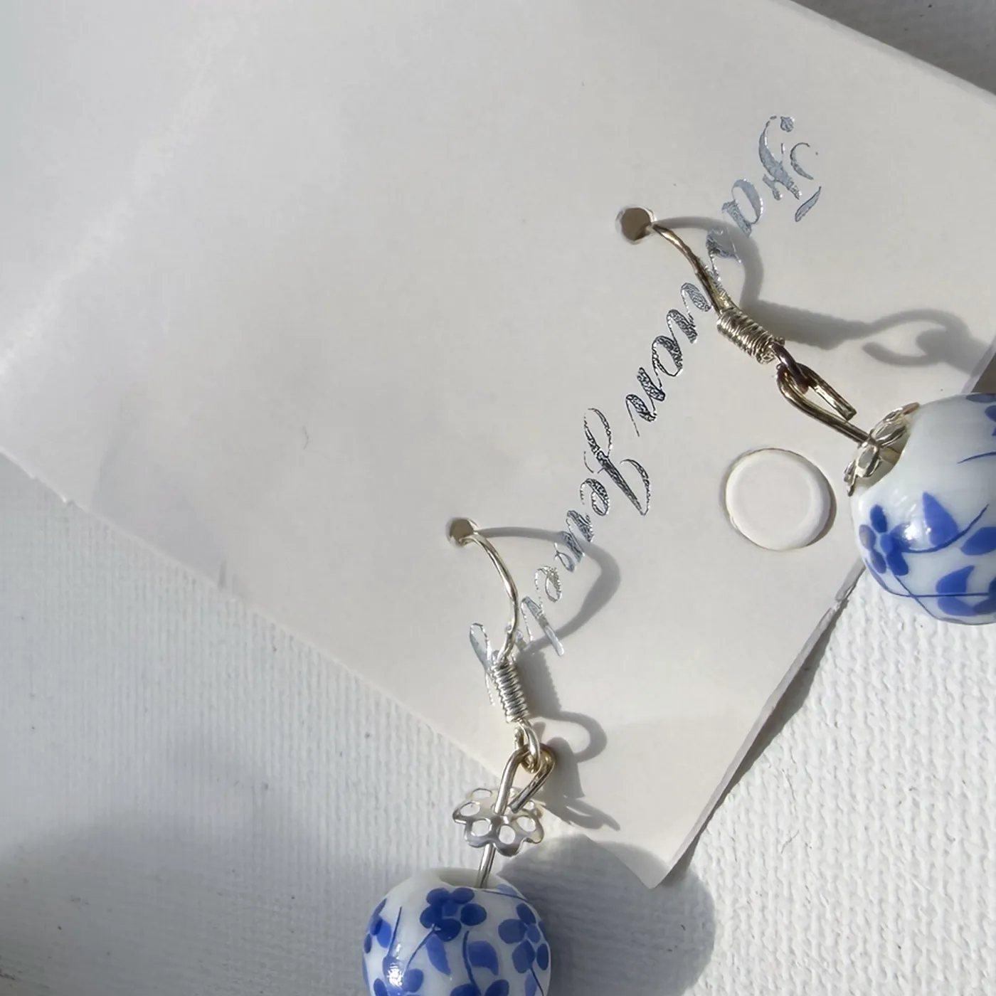 Blue & White Bead Earrings