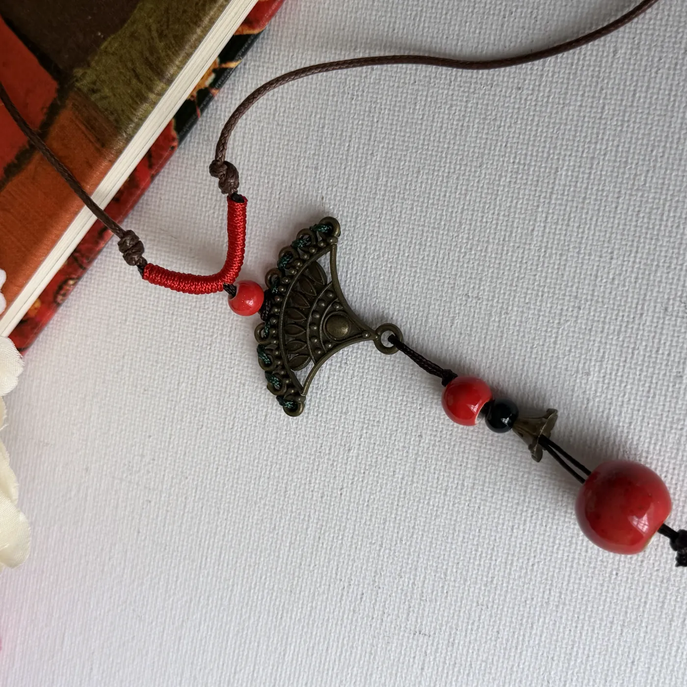 Bronze Fan & Red Bead — view 2