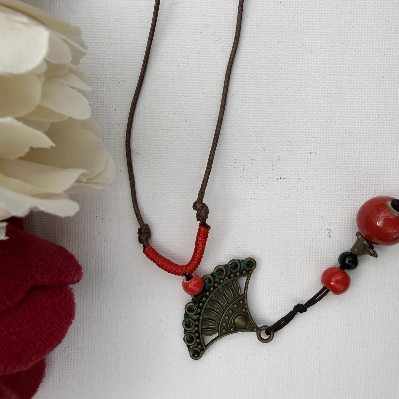 Bronze Fan & Red Bead — view 4
