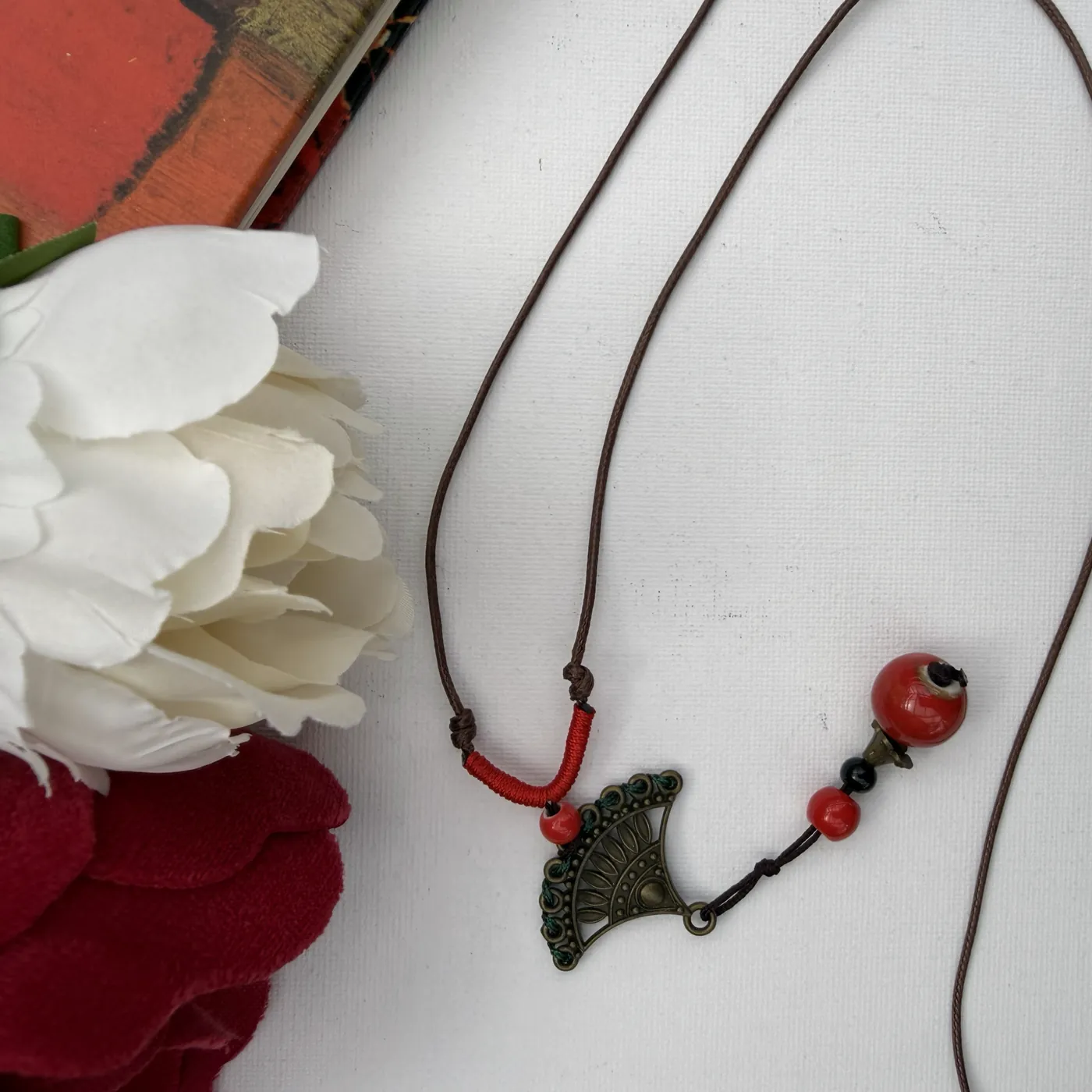 Bronze Fan & Red Bead — view 5