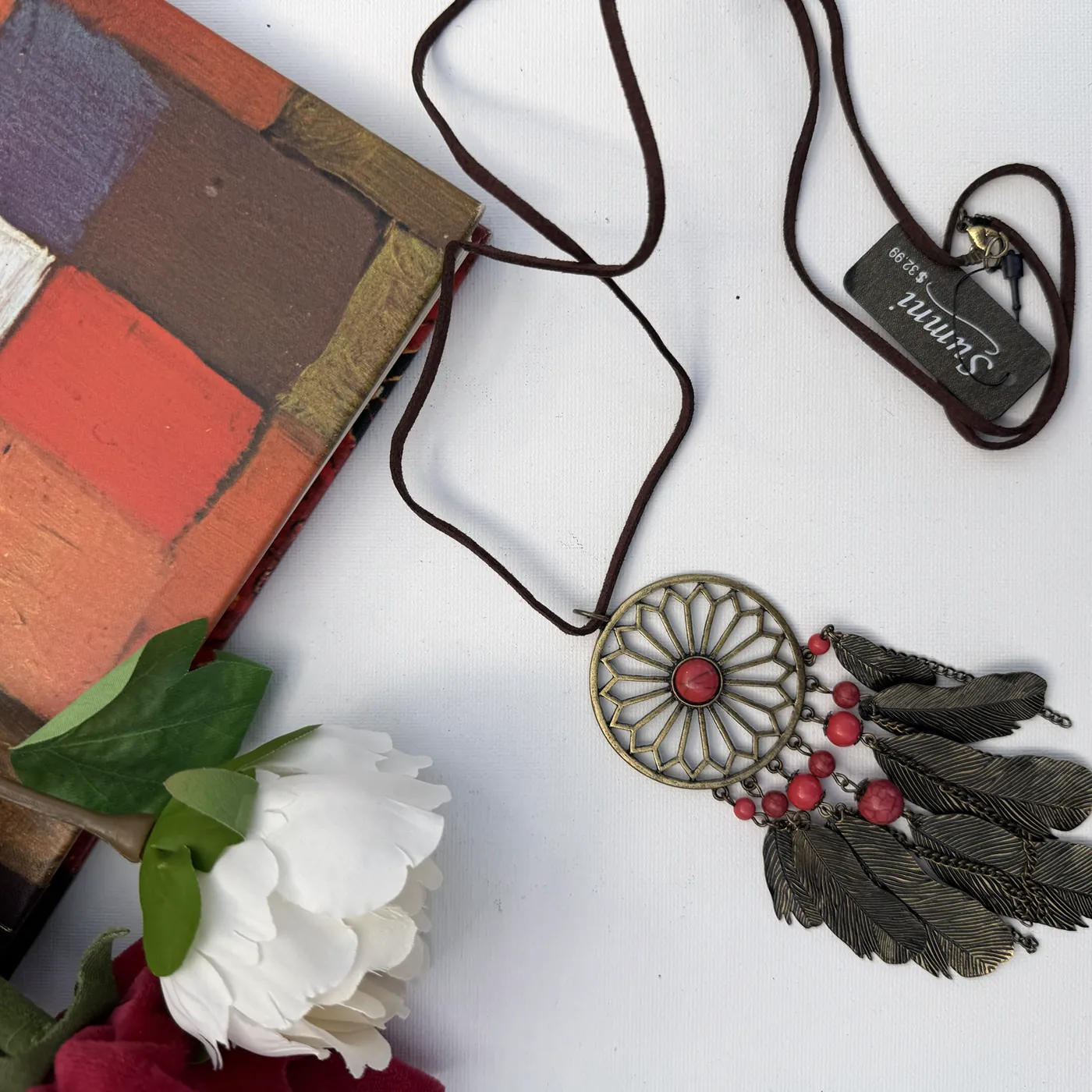 Feather Dreamcatcher Necklace — view 2