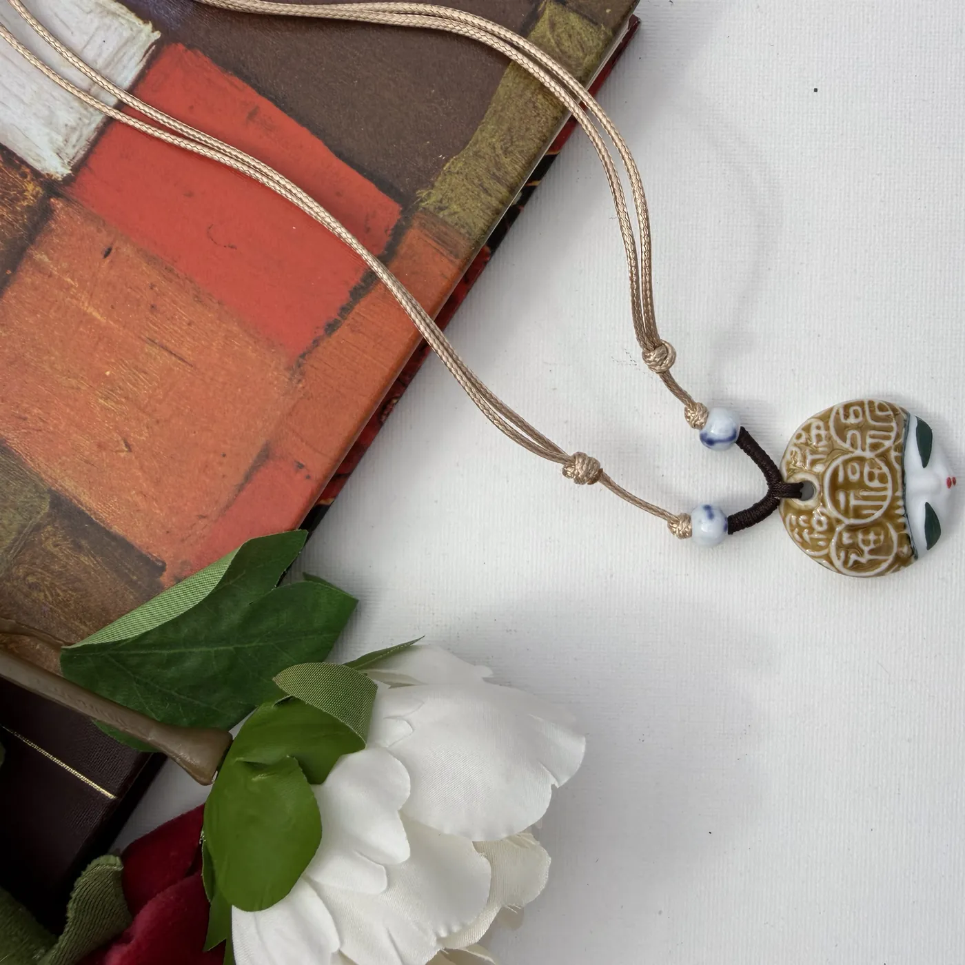 Fu-Shou Round Pendant — view 2