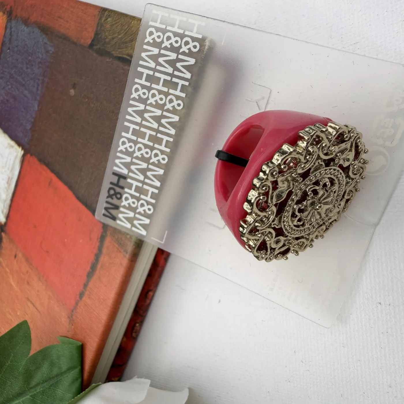 Red Filigree Ring — view 2