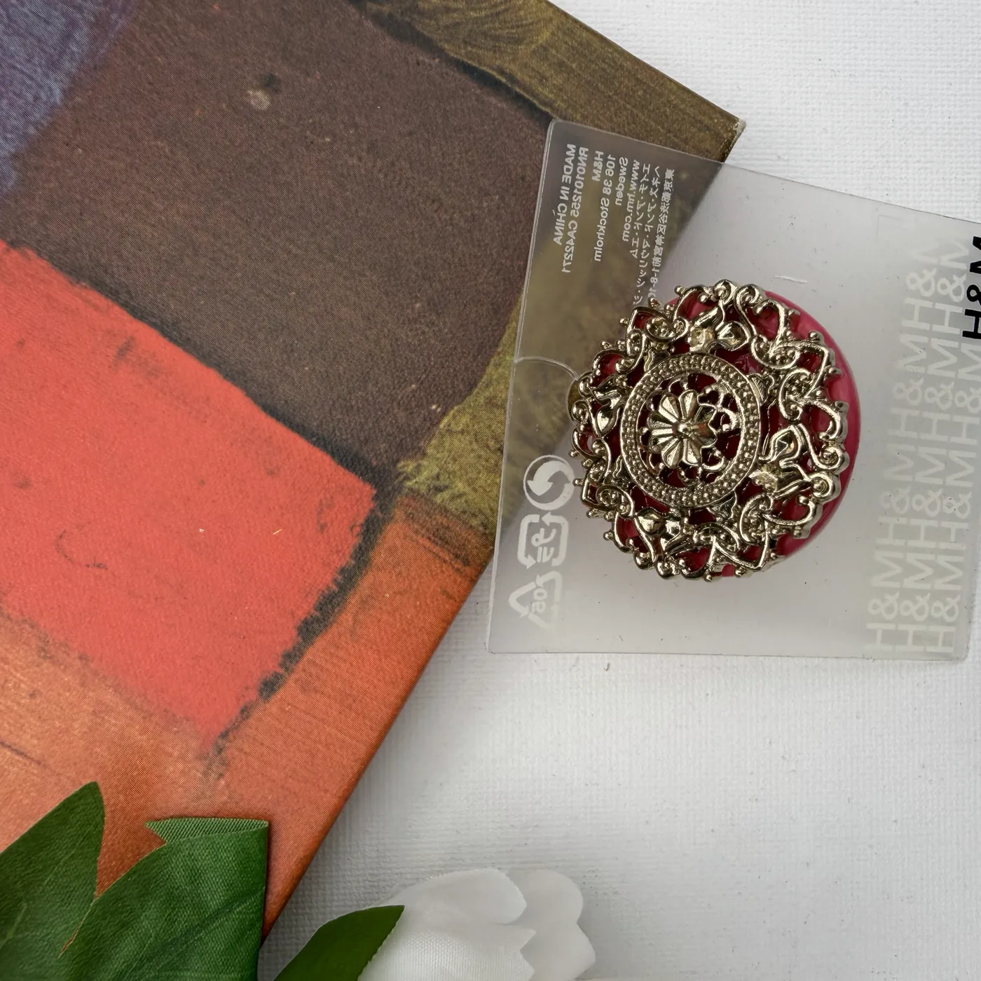 Red Filigree Ring — view 3