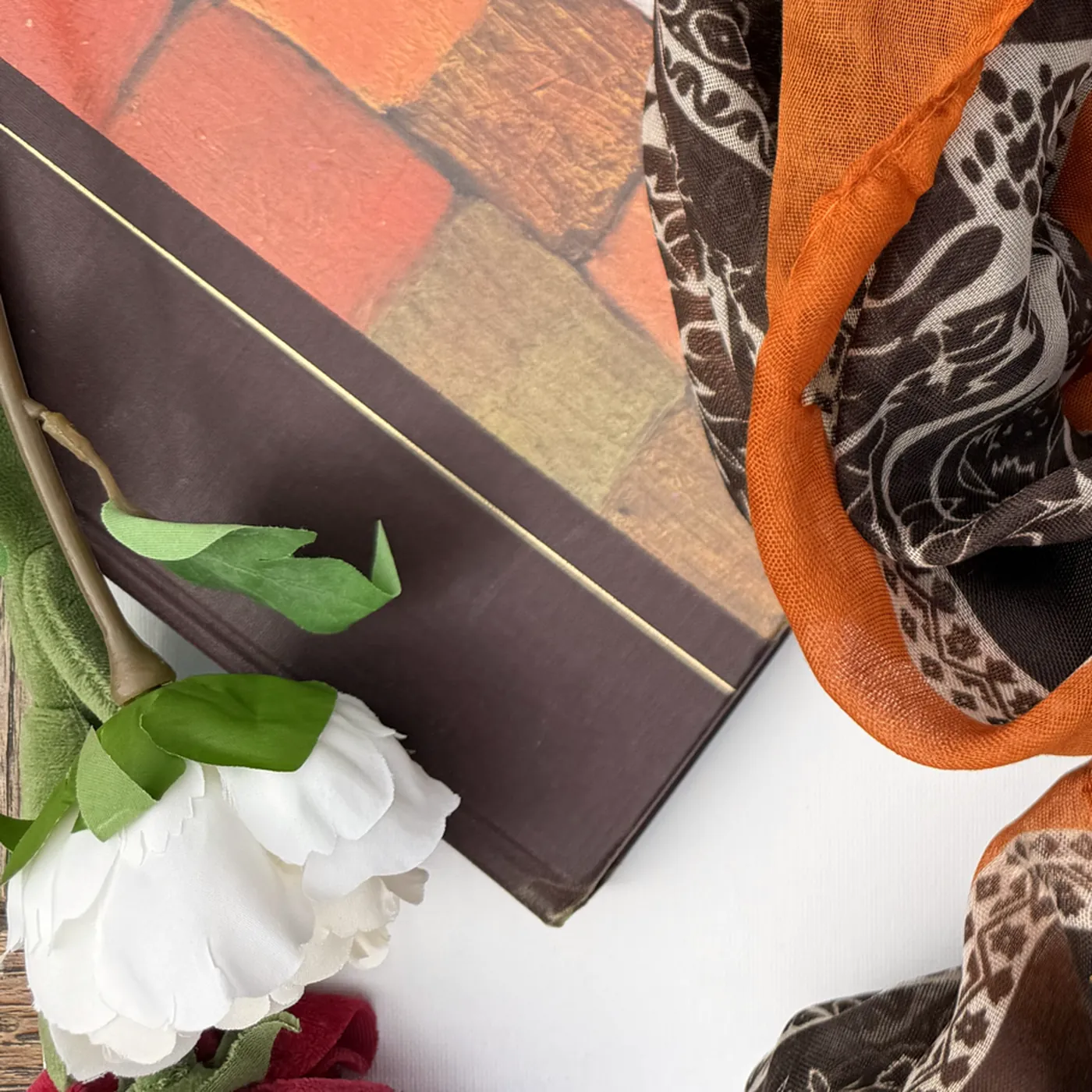 Rust & Bark Print Scarf — view 2