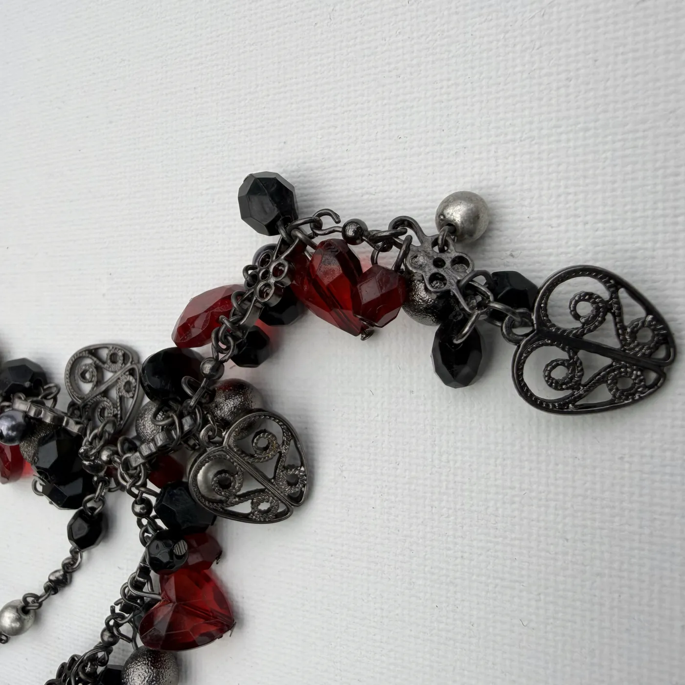 Red & Black Charm Necklace — view 3